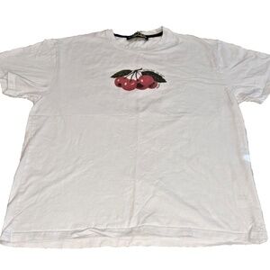 IUTER The Sour with the Sweet Cherries Graphic‎ Print T-Shirt; White; Size Large